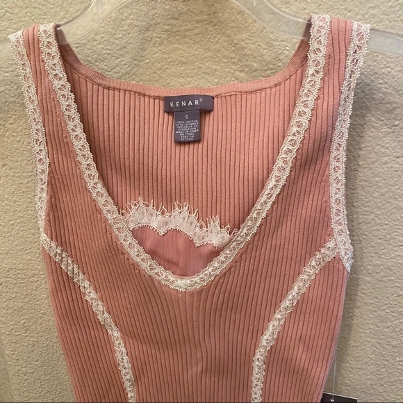 NWT~KENAR Women Light Pink Lace Tank Top Size Small - Picture 6 of 6